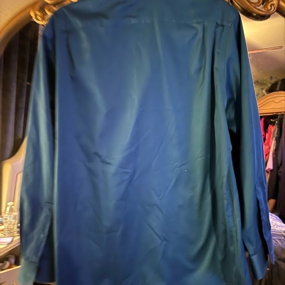 Men's Teal Dress Shirt - Picture 3 of 4